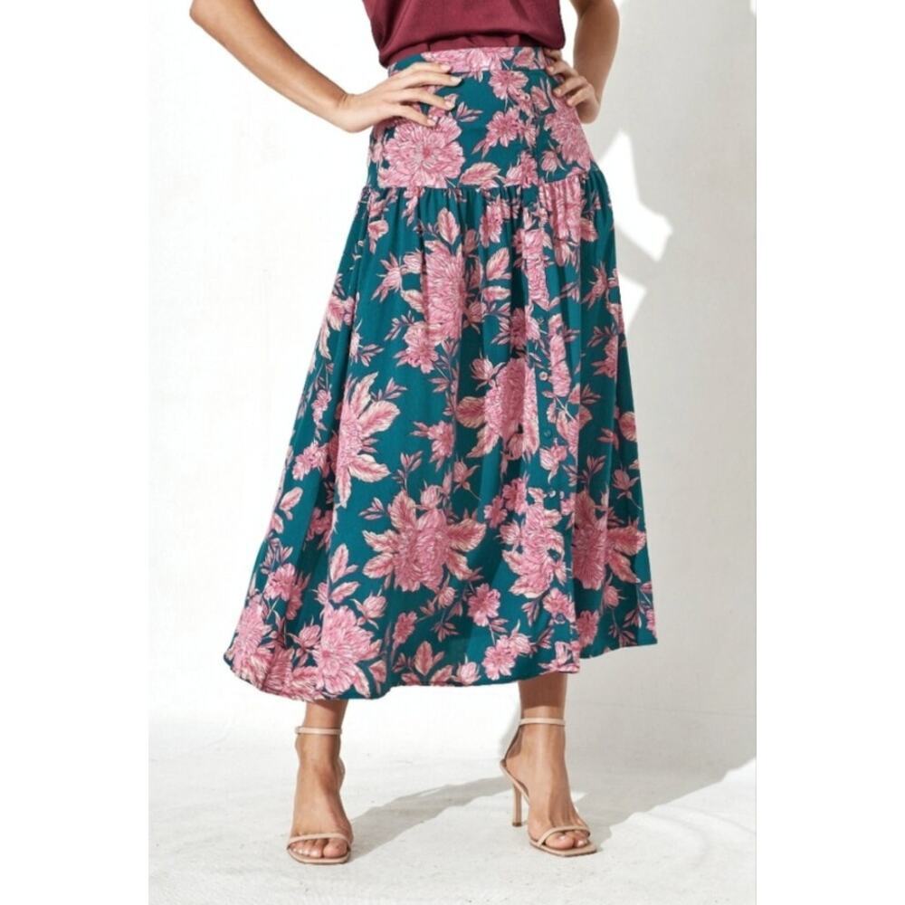 Abel the Label Bonnie Floral Maxi Skirt Size Medium